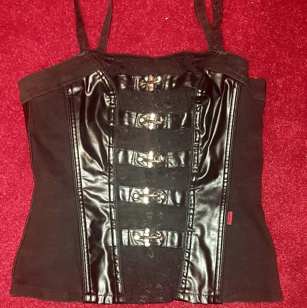 Ladies leather and lace halter